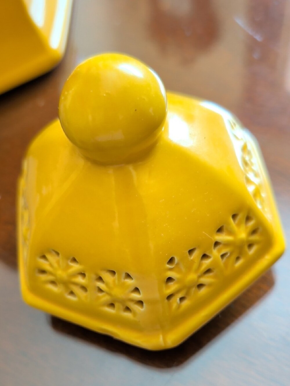 Lattice Temple Lidded Ginger Jar - Home Accents Yellow - Picture 6 of 11
